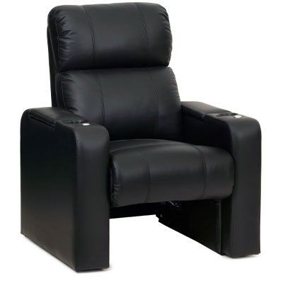 躺椅运动椅皮革黑色与杯托
